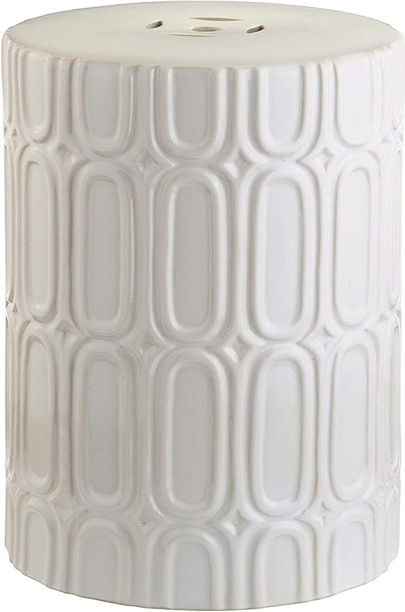 Safavieh Melody Glazed Ceramic Decorative Garden Stool, Cream
