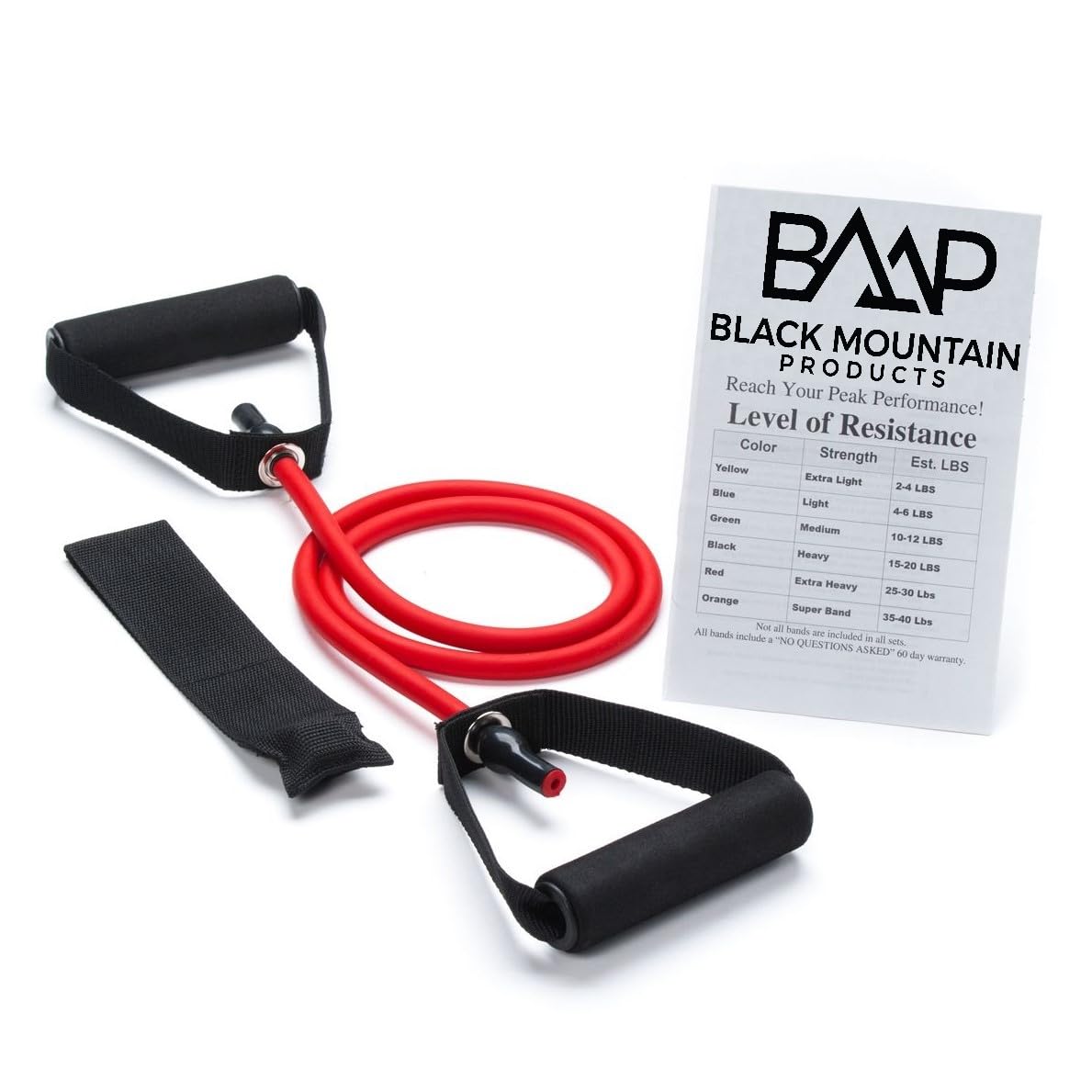Black Mountain Products Single Resistance Band - Door Anchor and Starter Guide Included