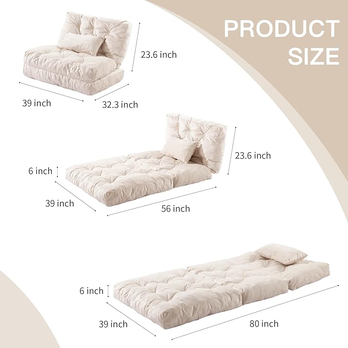 Folding Sofa Bed, Convertible Sleeper Chair