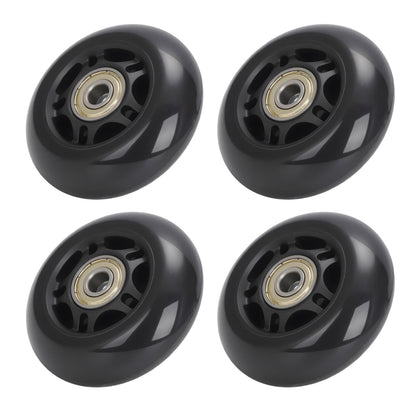 4PCS Silent Pilates Reformer Wheels PU Rollers Easy Installation, Black