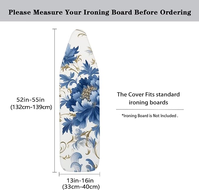 Ironing Board Cover Full Size, Retro Flower Ironing Cushion