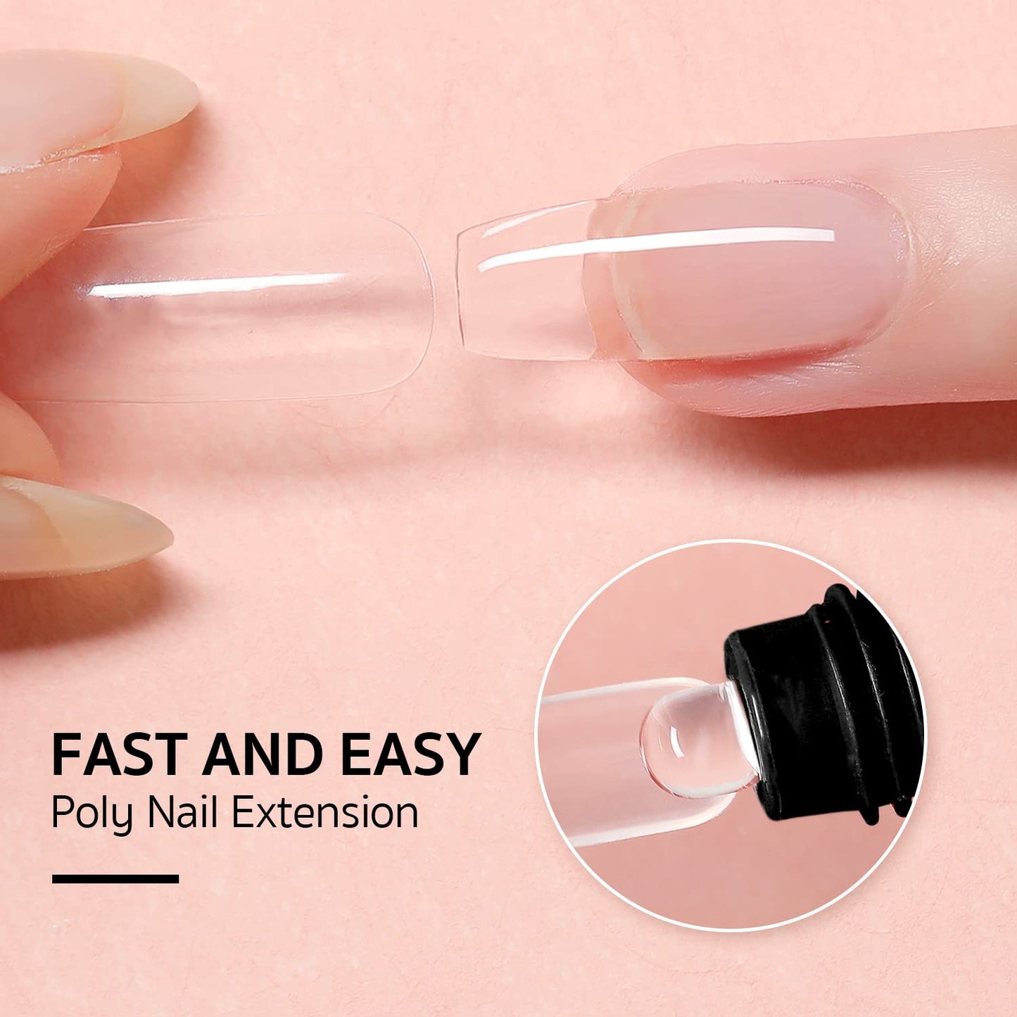 GAOY Poly Gel Nail Kit with U V Light Starter Kit, 6 Pcs Builder Gel Extension Kit for Beginners with Everything Nail Art DIY