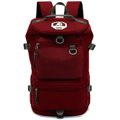 JYColofex gym duffel bag backpack, Solid color wrestling bag,with shoe compartment, 4 kinds of back method waterproof travel sports walking laptop Lightweight (B-Magenta Red)
