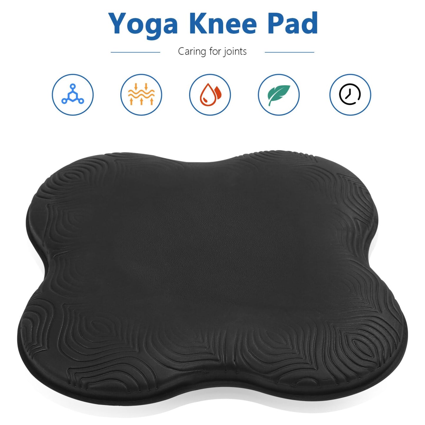 Happyyami 2 Pack Yoga Knee Pads 7.87X7.87X0.59In Non-Slip Foam Cushion for Kneeling Elbow Wrist Support Multi-Purpose Mat for Pilates Exercise Home Gym
