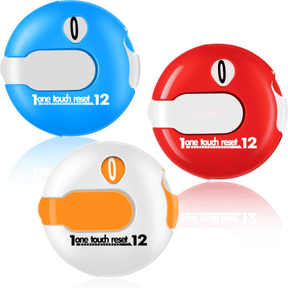 Fiada 3 Pcs 1.2 Inch Golf Score Counter for Women Mini Golf Stroke Counter Scoring Keeper up to 12 Shot to Scorekeeper Glove in(Orange, Red, Blue)
