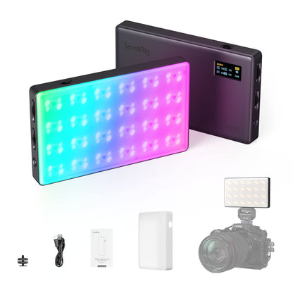 SmallRig RM120 RGB Video Light, 5000mAh 180 Minutes Portable Camera Light 7W Output Power, LED Video Light Panel, 2500-8500K CRI TLCI 98+ for TikTok, Content Creator, Photographer