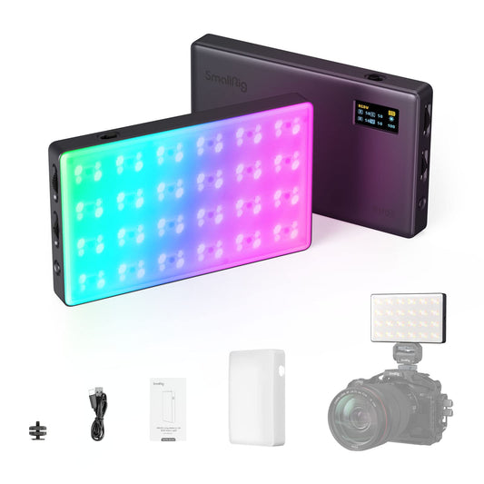 SmallRig RM120 RGB Video Light, 5000mAh 180 Minutes Portable Camera Light 7W Output Power, LED Video Light Panel, 2500-8500K CRI TLCI 98+ for TikTok, Content Creator, Photographer