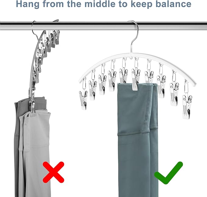 Legging Organizer for Closet, Metal Yoga Pants Hanger w/Rubber Coated 1 Pack