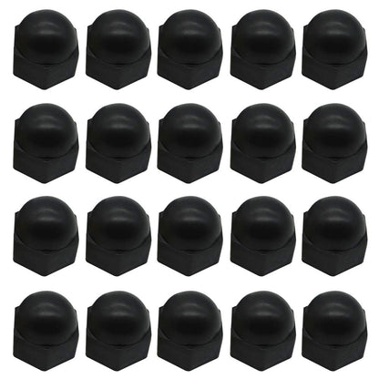 20 Pieces Nut Protection Cover Hex Nut Protection Caps Dome Bolt Nut Protective Caps Covers Hexagonal Screws M12x19mm, Black