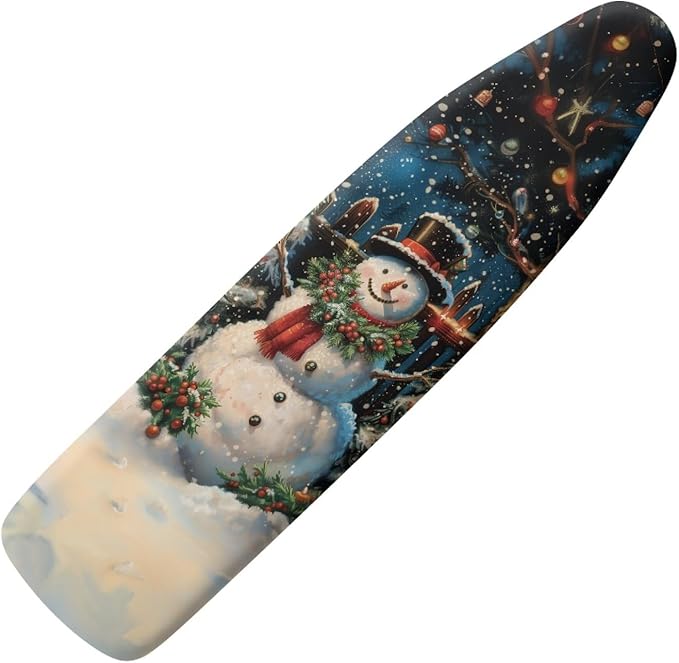 ZDCUSTOM Christmas Night Snowman Ironing Board Cover 13x52 Inch, Scorch &