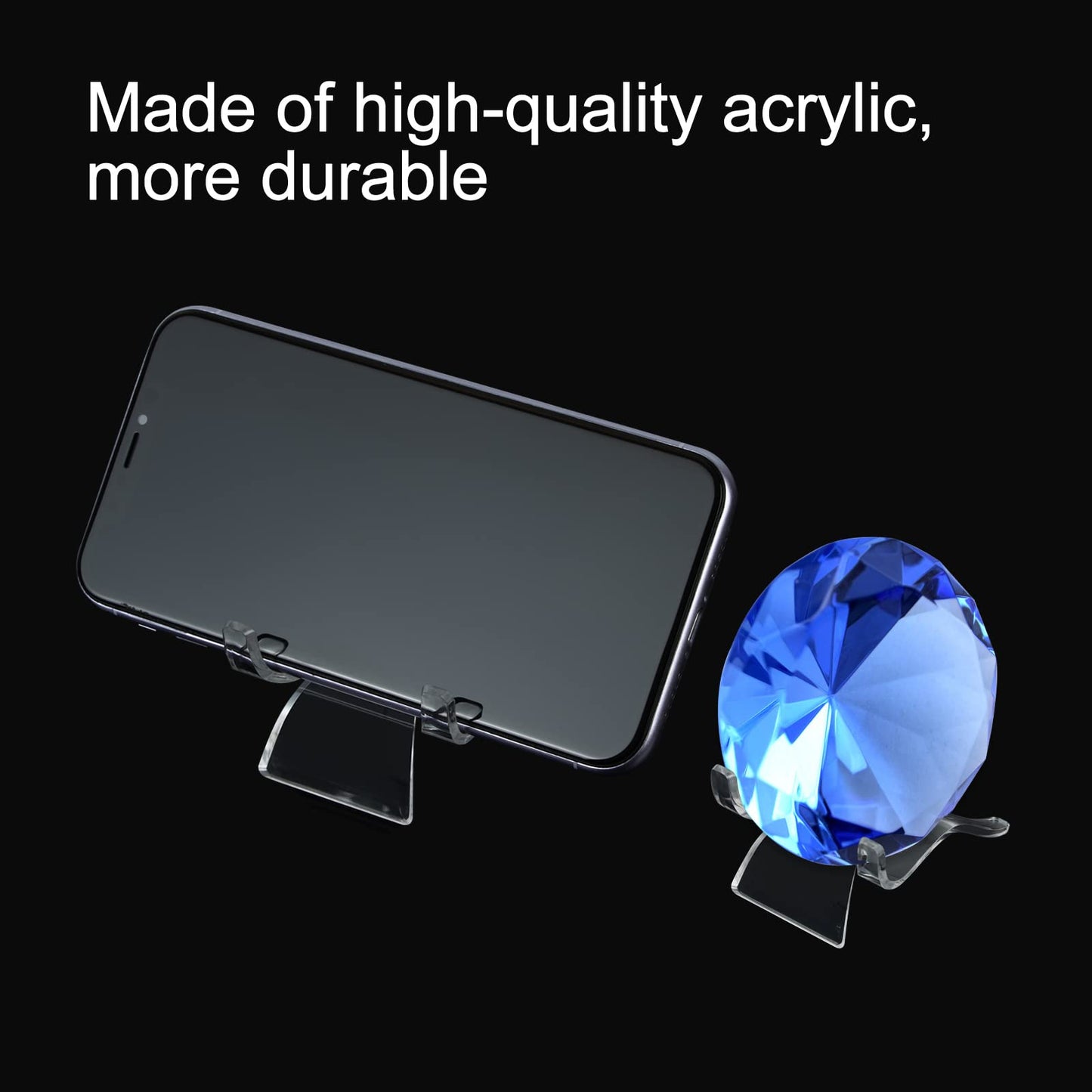 (36 PCS 3 Size Display Stand,Acrylic Rock Display Stands,Clear Display Easel Stands Pedestal for Crystal Geodes Rock Mineral Agate Fossil Coral Crystal/Gemstone Small Collectibles Display Stands