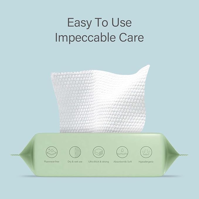 Unifree Facial Towel l Disposable Dry Wipes l 4 -pack Value Pack, Comfort