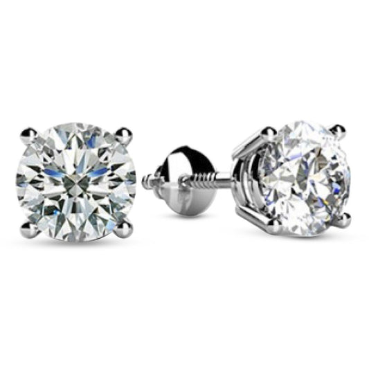 1 Carat 18K Yellow Gold IGI Certified LAB GROWN Round Cut Diamond Stud Earrings for Women 4 Prong Screw Back for her MADE IN USA (E-F Color, VS1-VS2 Clarity)