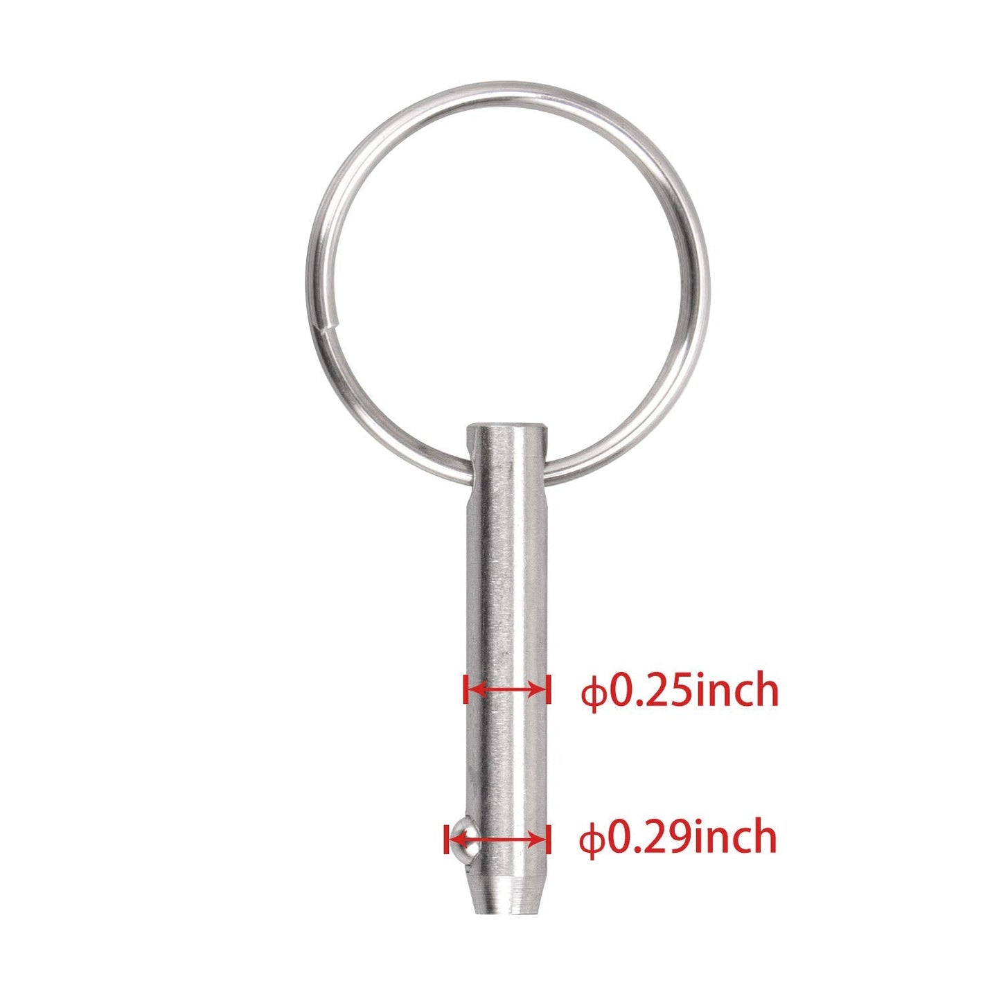 Quick Release Pin Bimini Top Pin Diameter 0.25 Inch, Total Length 1.49 Inch, Effective Length 1 Inch, Full 316 Stainless Steel for Boat Bimini Top Deck Hinge (4 Pieces)