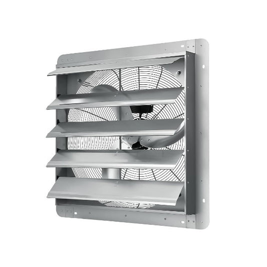 SierraSquad 24 Inch Wall Mounted Shutter Exhaust Fan – 3500 CFM, 1500 RPM High Velocity, Low Noise, Automatic Aluminum Ventilation Fan for Greenhouse, Attic, Shop, Shed & Commercial Use