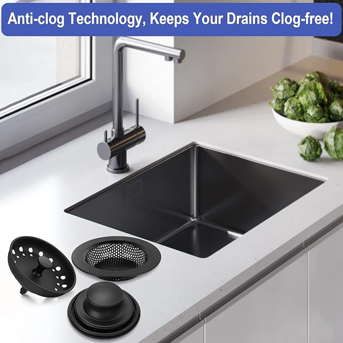 Kitchen Sink Drain Strainer 3 Pack Stainless Steel Sink Stopper, Anti-Clogging