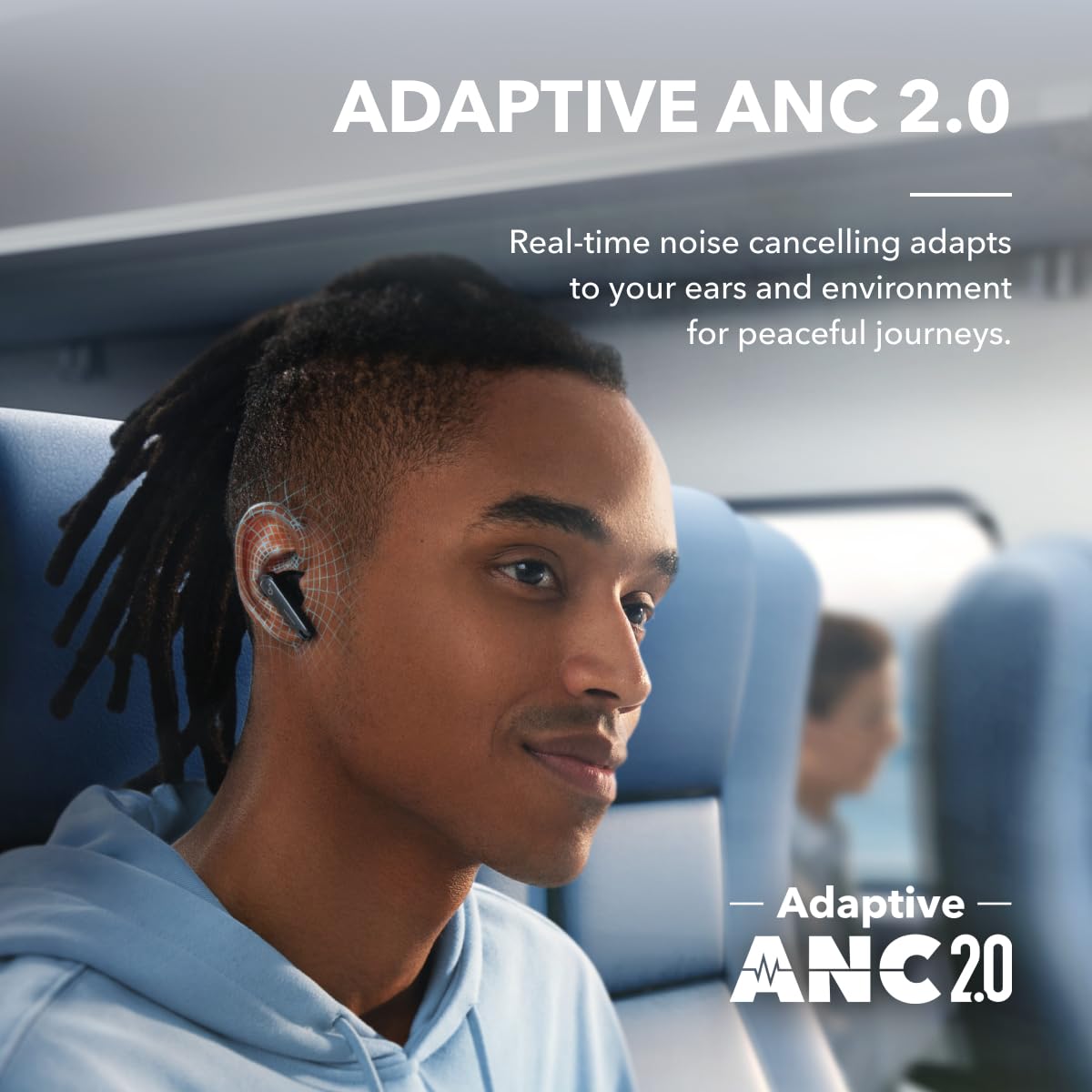Soundcore by Anker Liberty 4 NC Wireless Noise Cancelling Earbuds, 98.5% Reduction, Adaptive to Ears and Environment, Hi-Res Sound, 50H Battery, Charging, Bluetooth 5.3