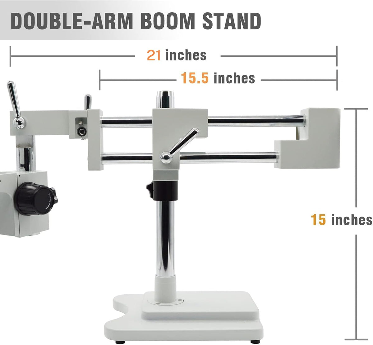 Professional Trinocular Stereo Zoom Microscope, 3.5X-90X Magnification with WF10X Eyepieces, 0.7X-4.5X Zoom Objective and 0.5X & 2.0X Auxiliary Lens, Double-Arm Boom Stand, 56S LED Ring Light