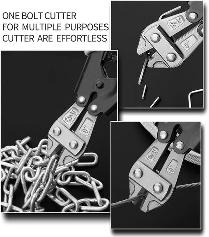 Bolt Cutter, Meccion Heay Duty 8" CR-V Mini Bolt and Wire Cutter, Cable, Chain, Spring Snips Clippers with Comfortable Soft Rubber Grip