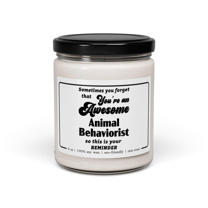 Animal Behaviorist Candle Gifts for Women Men - Appreciation Thank You Birthday Retirement Graduation - Animal Psychologist Staff Employee Boss - 9oz Soy Wax Cinnamon Vanilla Scent