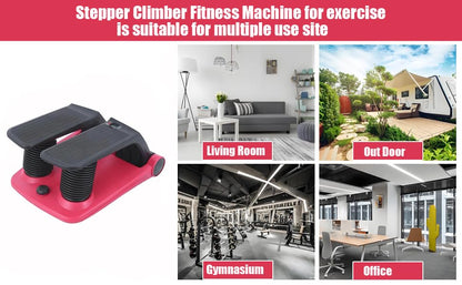 Stepper Climber Fitness Machine, Air Stair Climber Stepper Machine, Cardio Training Step Climber Machine Adjustable Fitness Exercise Machine Resistance Bands, Comfortable Foot Pedals