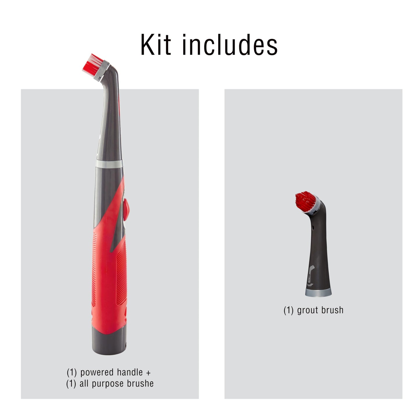 Rubbermaid Reveal Power Scrubber 18-Piece Kit, Cordless Electric Battery Powered Scrub Brush, Water Resistant, for Home/Kitchen/Bathroom/Grout/Tile/Shower/Tub