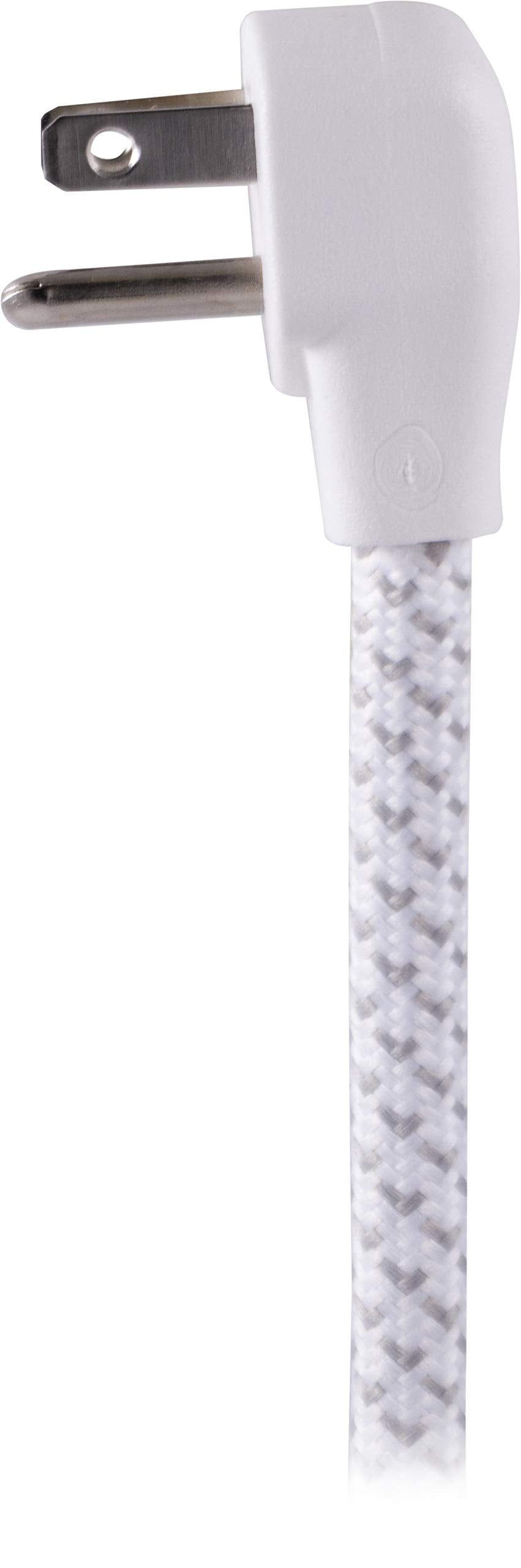 Philips 6 Outlet Power Strip Surge Protector, 6 Ft Power Cord, Designer Braided Extension Cord, Flat Plug, Perfect for Office or Home Décor, 1080 Joules, White, SPC3054WA/37