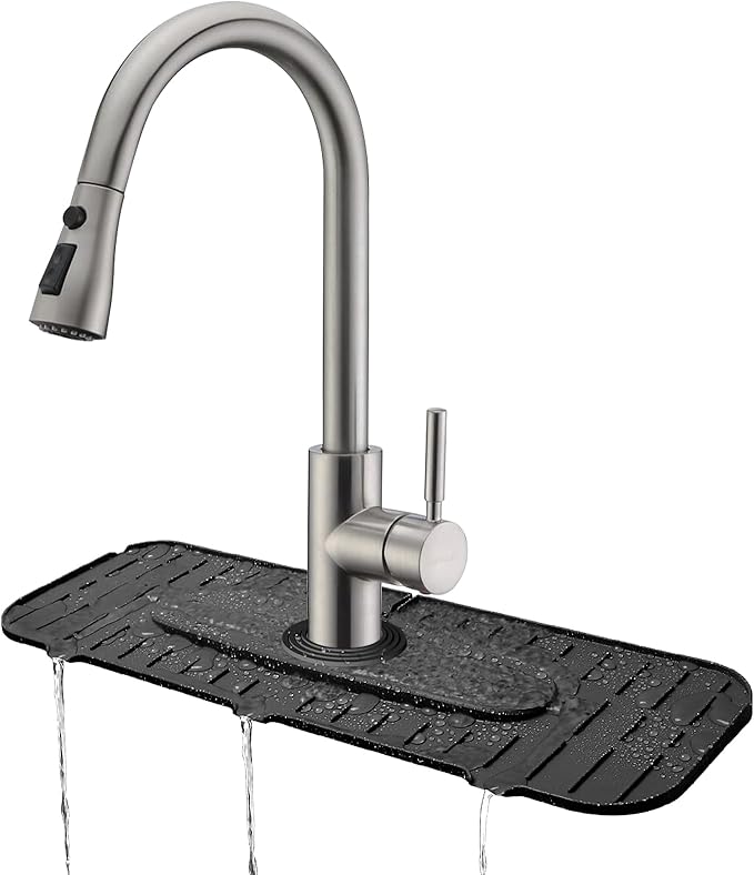 Upgraded Version Silicone Faucet Mat, Kingmall Kitchen Faucet Mat Silicone