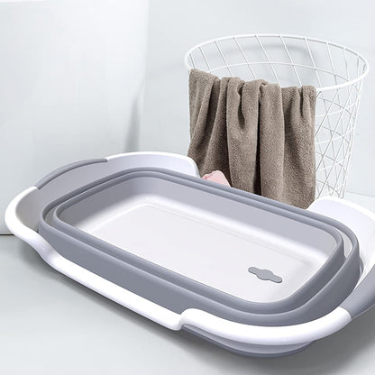 ddLUCK 28L Multi-Functional Collapsible Pet Bathtub with Drainage Hole, Portable Indoor Outdoor Foldable Washing Tub Bathing Tub Small Pets Bathtub for Puppy Small Dogs Cats