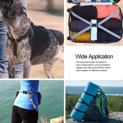 YGDZ 1 Inch Plastic Buckles, 80 Side Release Strap Buckles and Slides Parachute Buckles for DIY Backpack Luggage Strap