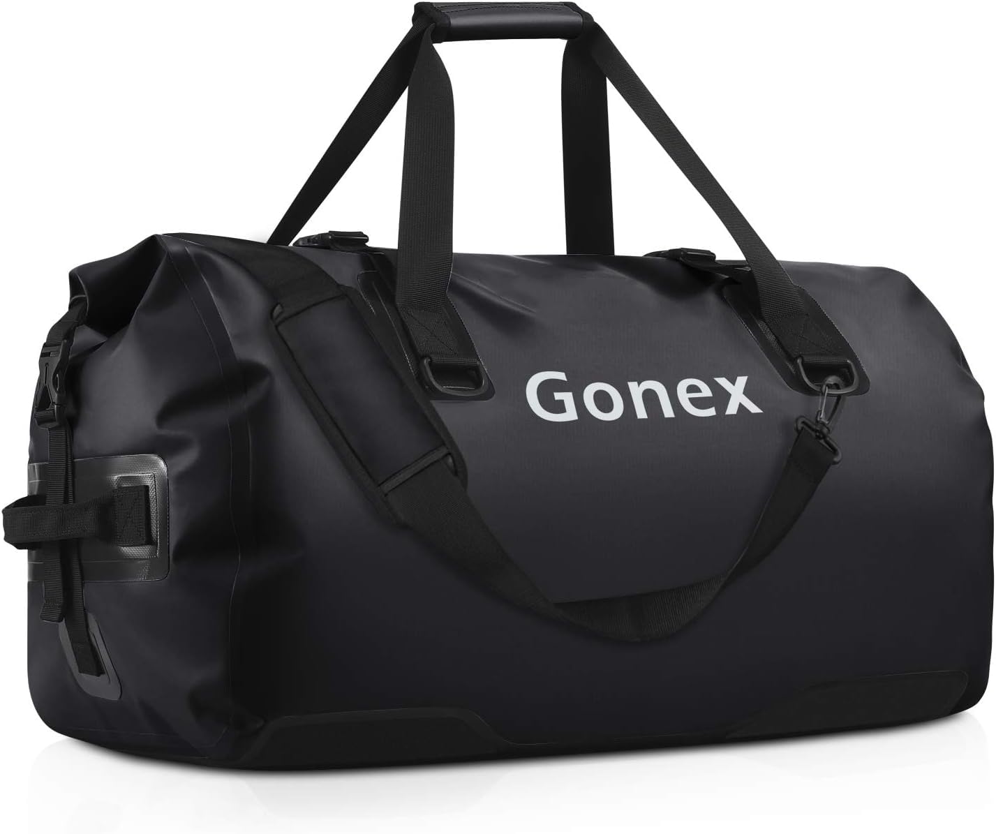 Gonex 80L Extra Large Waterproof Duffle Travel Dry Duffel Bag Heavy Duty Bag with Durable Straps & Handles for Kayaking Paddleboarding Boating Rafting Fishing Black