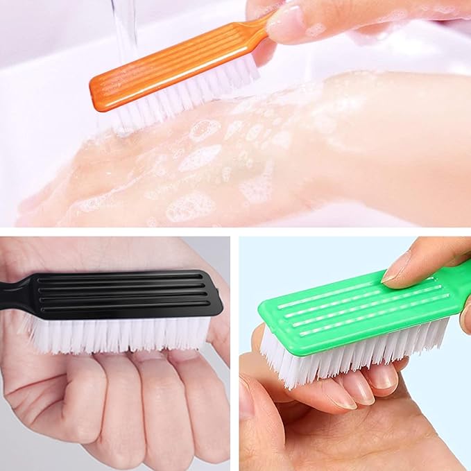 24 Pcs Handle Grip Nail Brush, NICEMOVIC Hand Fingernail Cleaner Brush Manicure