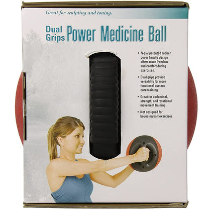 Aeromat Dual Grip Power Medicine Ball, 9cm/6-Pound, Black/Orange