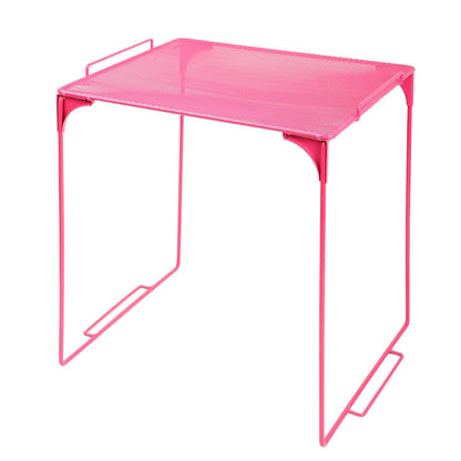 AUECOOME Locker Organizer Shelf Stackable Extra Locker Shelf for School Locker Organizer Storage Cabinet Accessories Suitable for School, Office, and Home use (1, Pink)