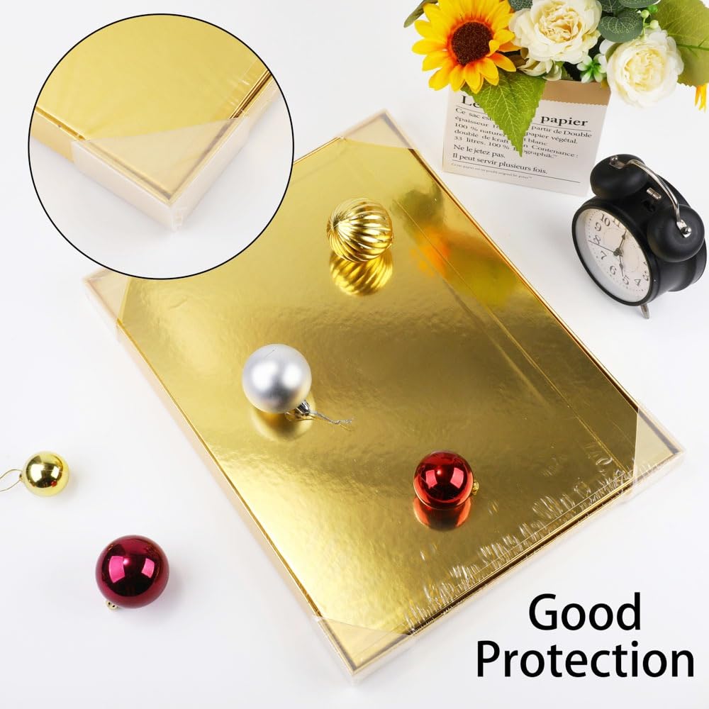 UoeRing Gold Extra Large Gift Box 2Pcs 22x17x9 inch,luxury Gift Box with Lid for Presents Birthday Christmas Valentine's Day (Includes Pull Bows,Card,Envelope,Filler)