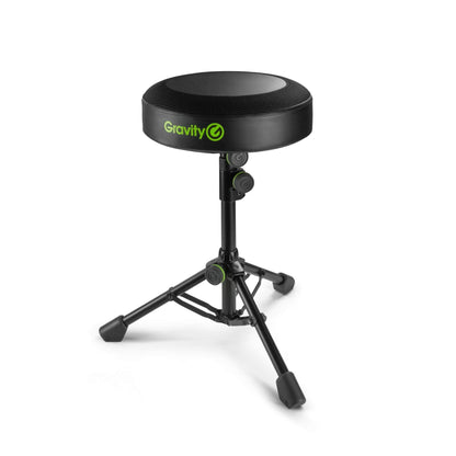 Gravity Music Stool FD SEAT 1 Foldable Round Stool Height Adjustable for Musicians Portable, Black