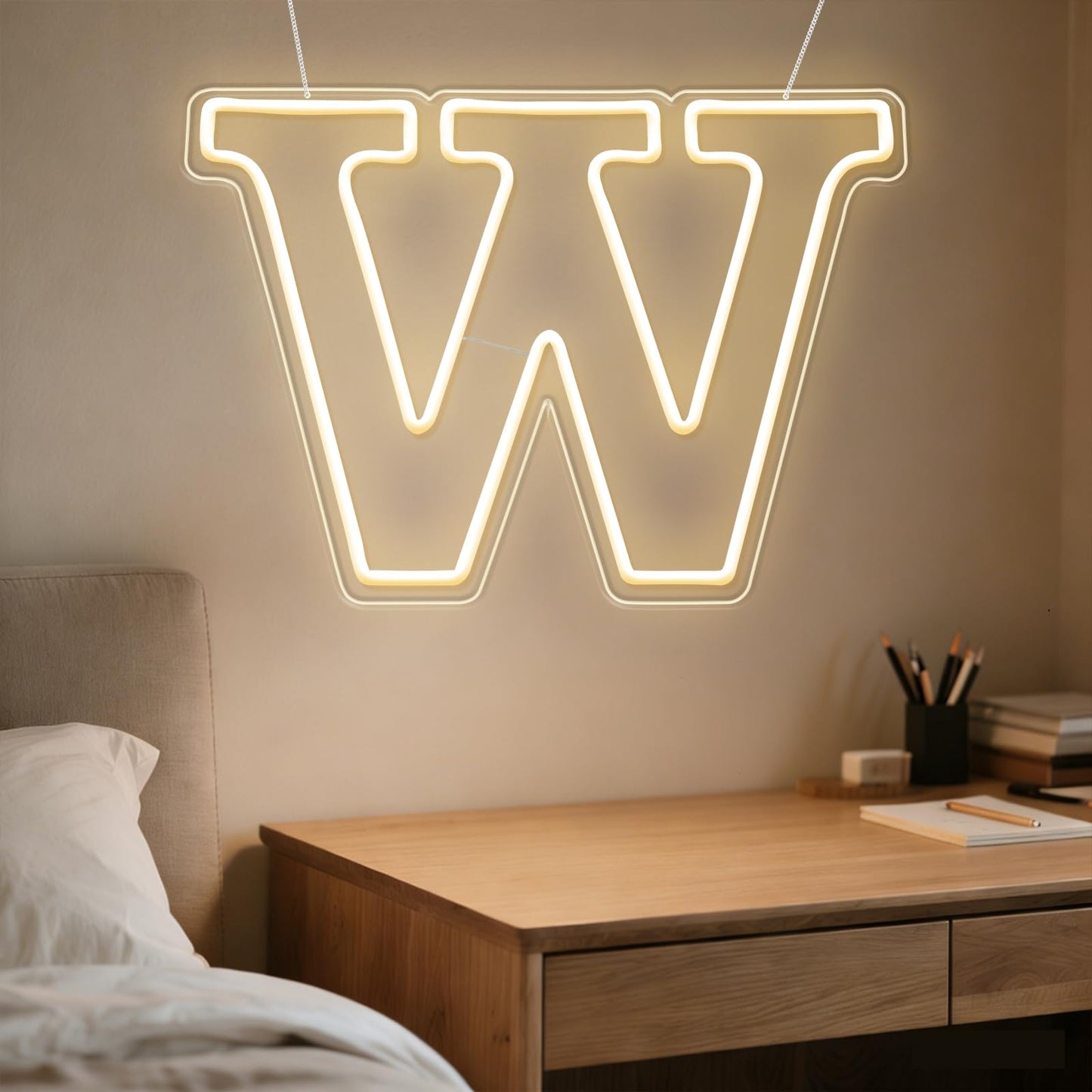 RumonZS Light Up Letters W LED Letters Lights Neon Sign 26 Alphabet 15.9" Decorative Lighted Alphabet for Wedding Party Birthday Bar Christmas Home Decor Letter Lights (Warm White)