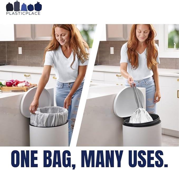 Plasticplace Drawstring Trash Bags, Compatible