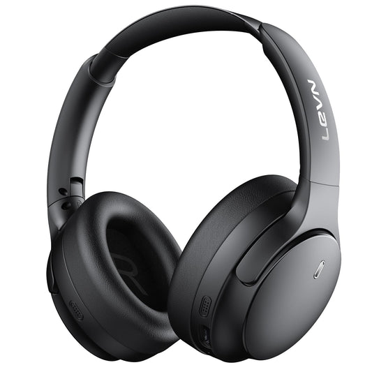 LEVN Hybrid Active Noise Cancelling Headphones, Wireless Headphones Bluetooth 5.4 with Transparent Mode, Hi-Res Audio, Deep Bass, 70H Playtime Over Ear Bluetooth Headset for Work/Travel/Home/Office