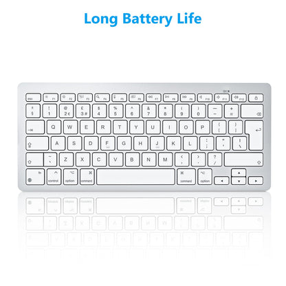 OMOTON Bluetooth Keyboard for Mac, Wireless keyboard for Apple MacBook Pro/Air, iMac, iMac Pro, Mac Mini, Mac Pro, QWERTY UK Layout, Silver