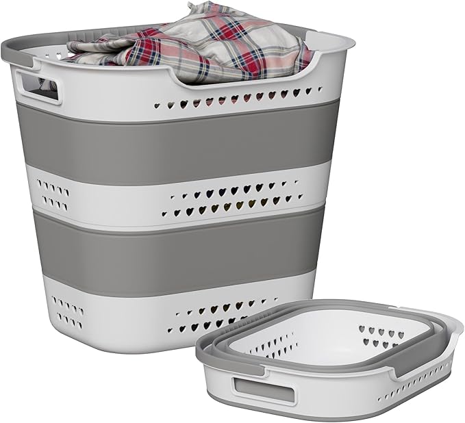Collapsible Plastic Laundry Basket Hamper