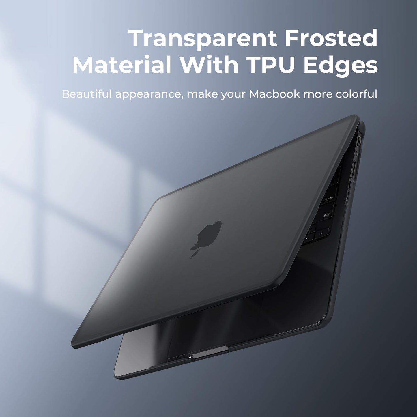BlueSwan Case compatible for 2021-2024 MacBook Pro 16 inch M4 A3403 A3186 M3 A2991 M2 A2780 M1 A2485 Pro/Max with Touch ID, TPU Frame + Ultra-thin PC Matte Protective Cover, Frosted Black