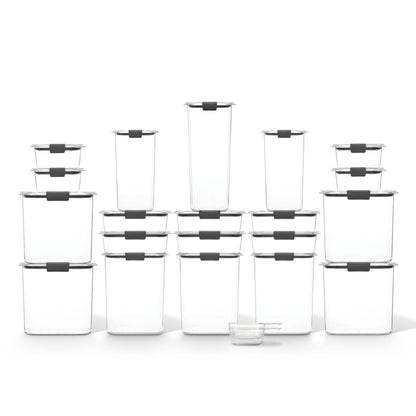Rubbermaid Brilliance BPA-Free Airtight Food Storage Containers with Lids Set of 20 with Scoops Perfect for Kitchen and Pantry Organization