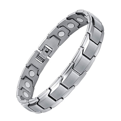 Jeracol Titanium Steel Magnetic Bracelets for Men,Magnetic Wristband with Ultra Strength Magnets, Adjustable Length with Links Removal Tool & Gift Box