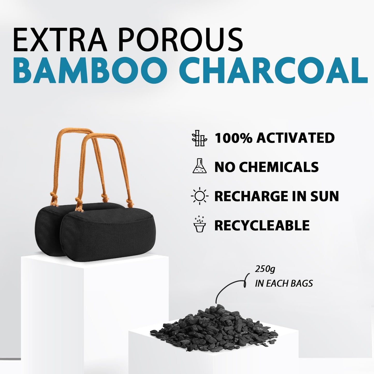 Timgle 1 Pack Car Air Freshener, Lasts 365+ Days, No Chemicals 100% Activated Bamboo Charcoal Fragrance, Free Deodorizer, Natural Auto Odor Eliminator, Purifier, Neutralizer (Khaki Strap)