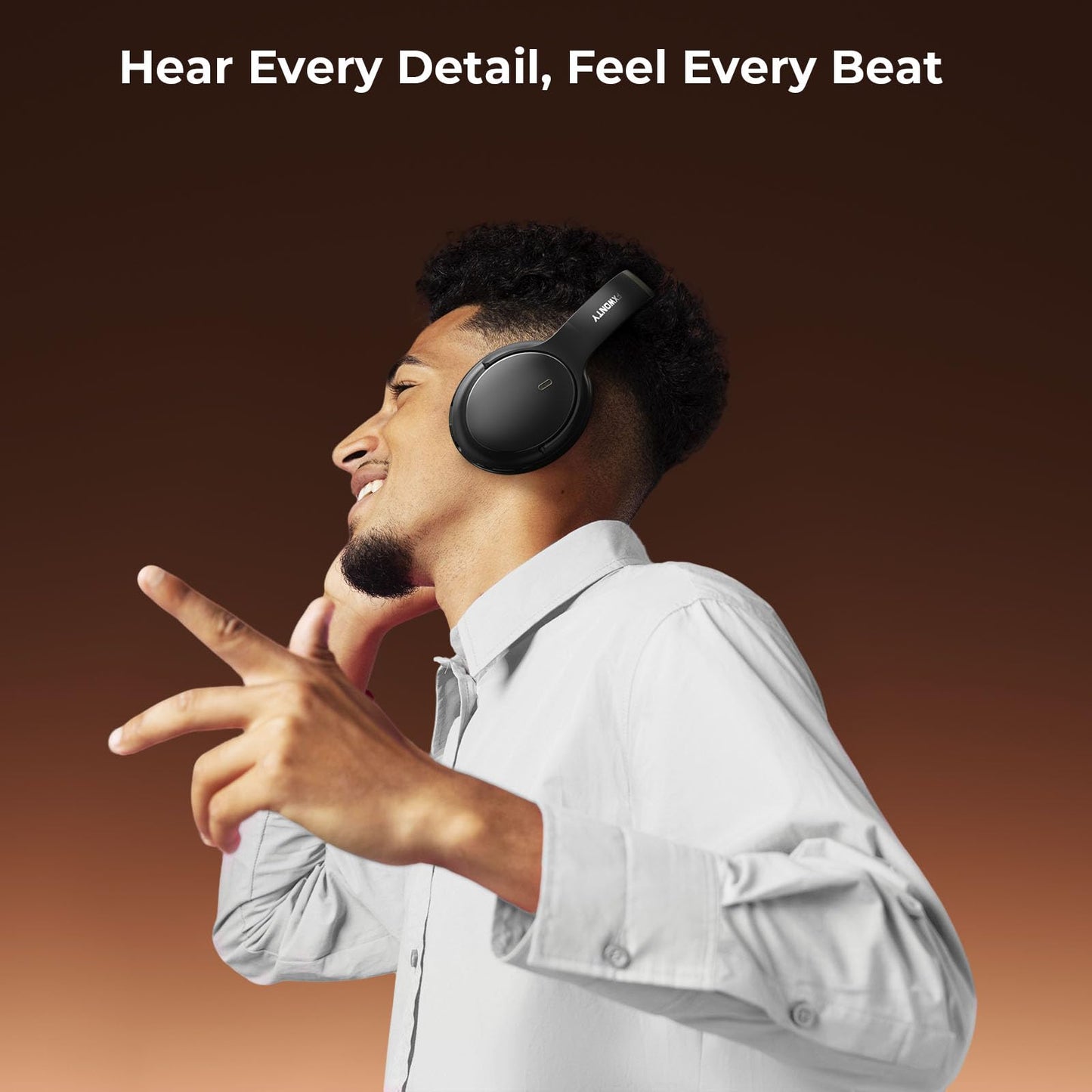 FXWONTY Hybrid Active Noise Cancelling Headphones, Wireless Bluetooth 5.4 Over Ear Headphones & Fast Charging, Hi-Res Audio, Deep Bass, Transparency Mode, 70h Playtime, Comfort for Travel/Office/Home