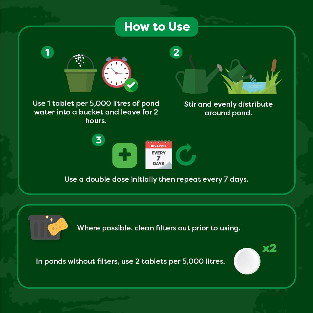 envii Sludge Klear Pond Sludge Remover, Natural Bacteria Sludge Buster Digests & Controls Organic Waste, Safe for All Fish & Wildlife, 6 Tablets treats 30,000 litres