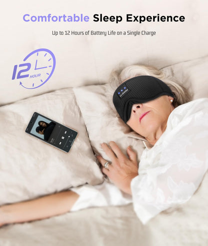 LC-dolida Sleep Headphones, White Noise Bluetooth Sleep Mask 3D Wireless Timing Eye Mask for Sleeping, Sleep Mask with Bluetooth Headphones for Side Sleepers Travel Yoga, Cool Gadgets for Men Women