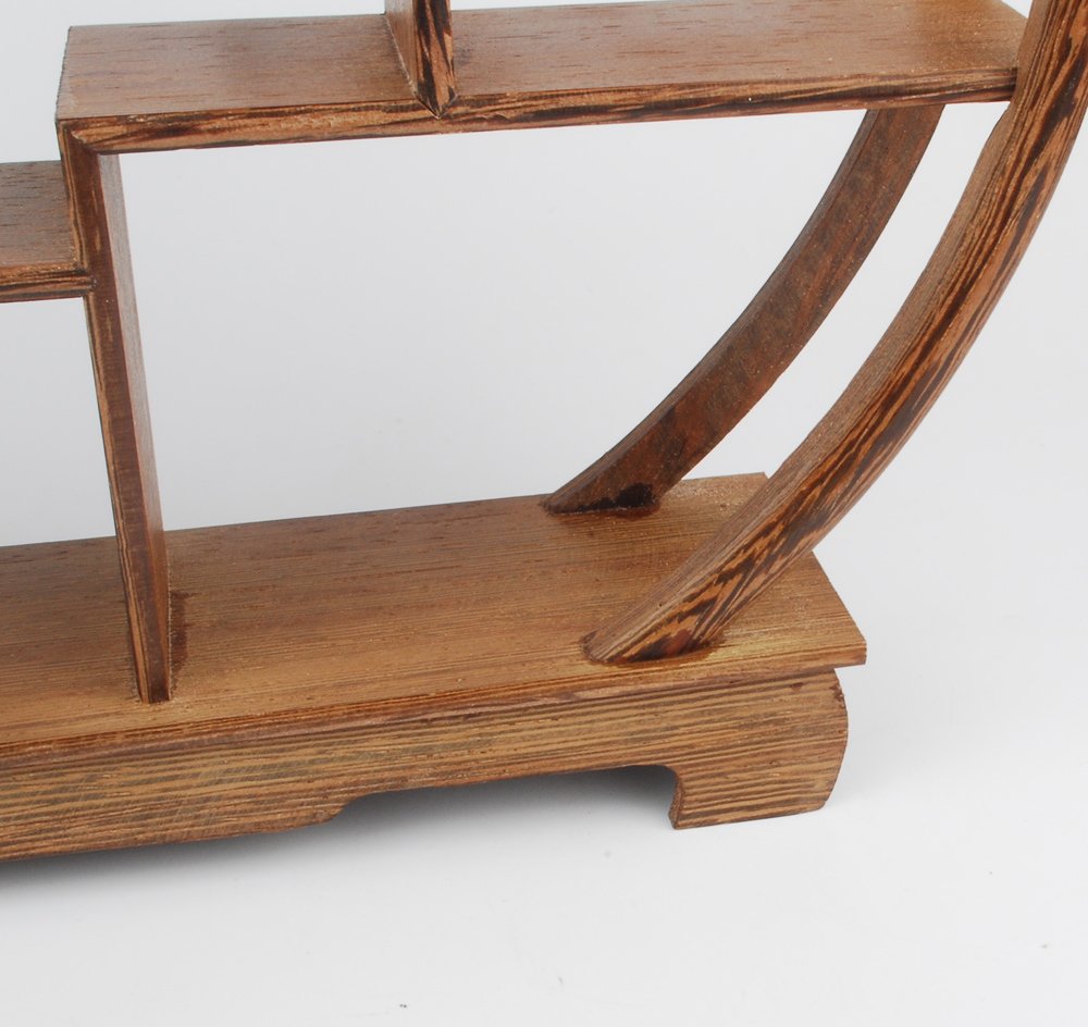 NWFashion Chinese Wooden Rosewood Display Stand Decoration 11" Curio Cabinets Shelf (Circle)