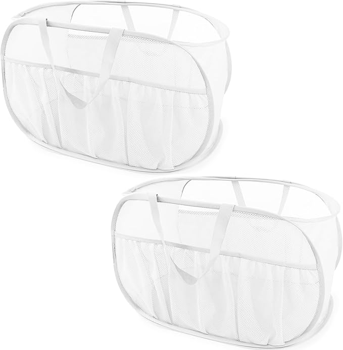 2 Pack Collapsible Laundry Baskets, Upgrade Pop Up Laundry Hamper
